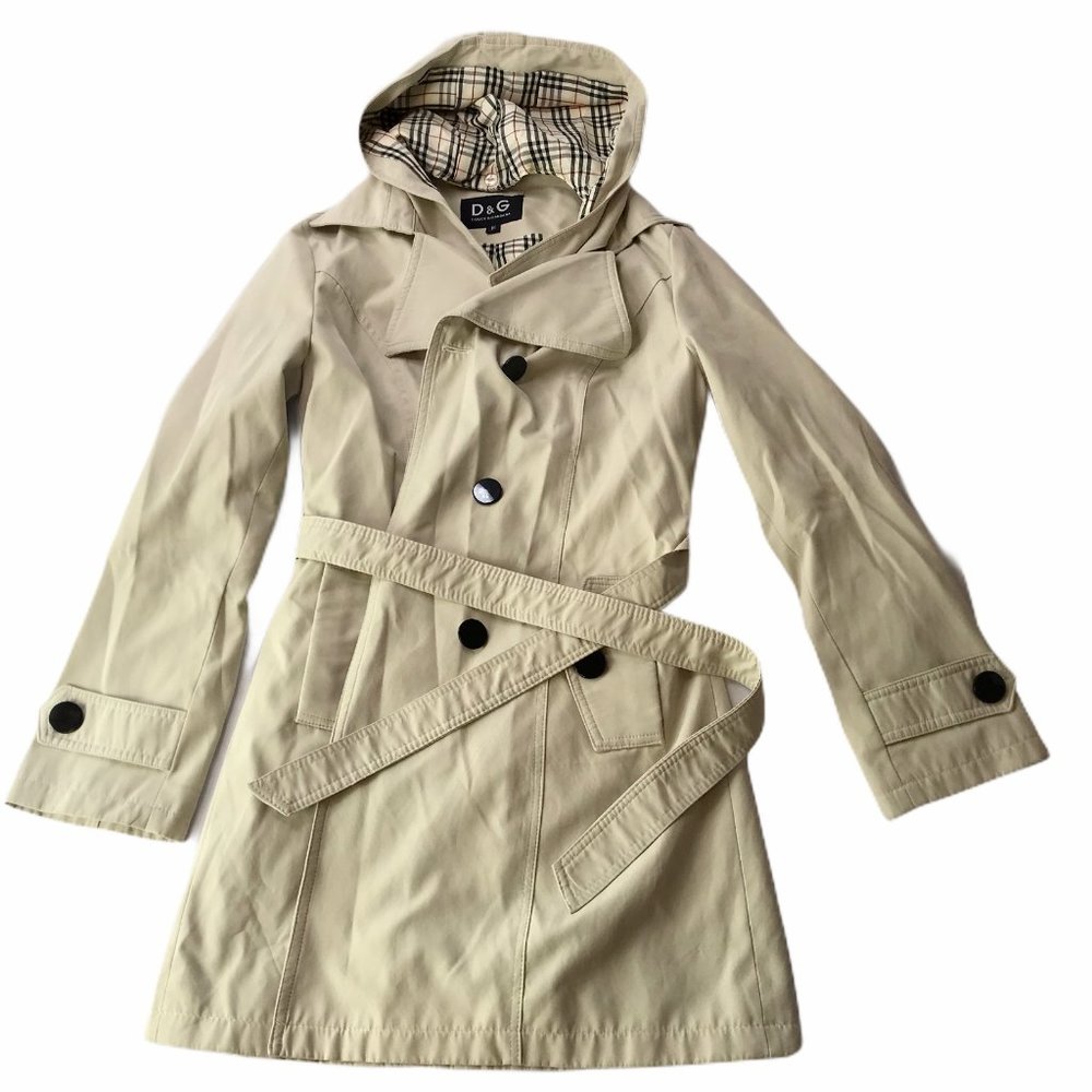 DOLCE AND GABBANA Belted Jacket Trench Coat M